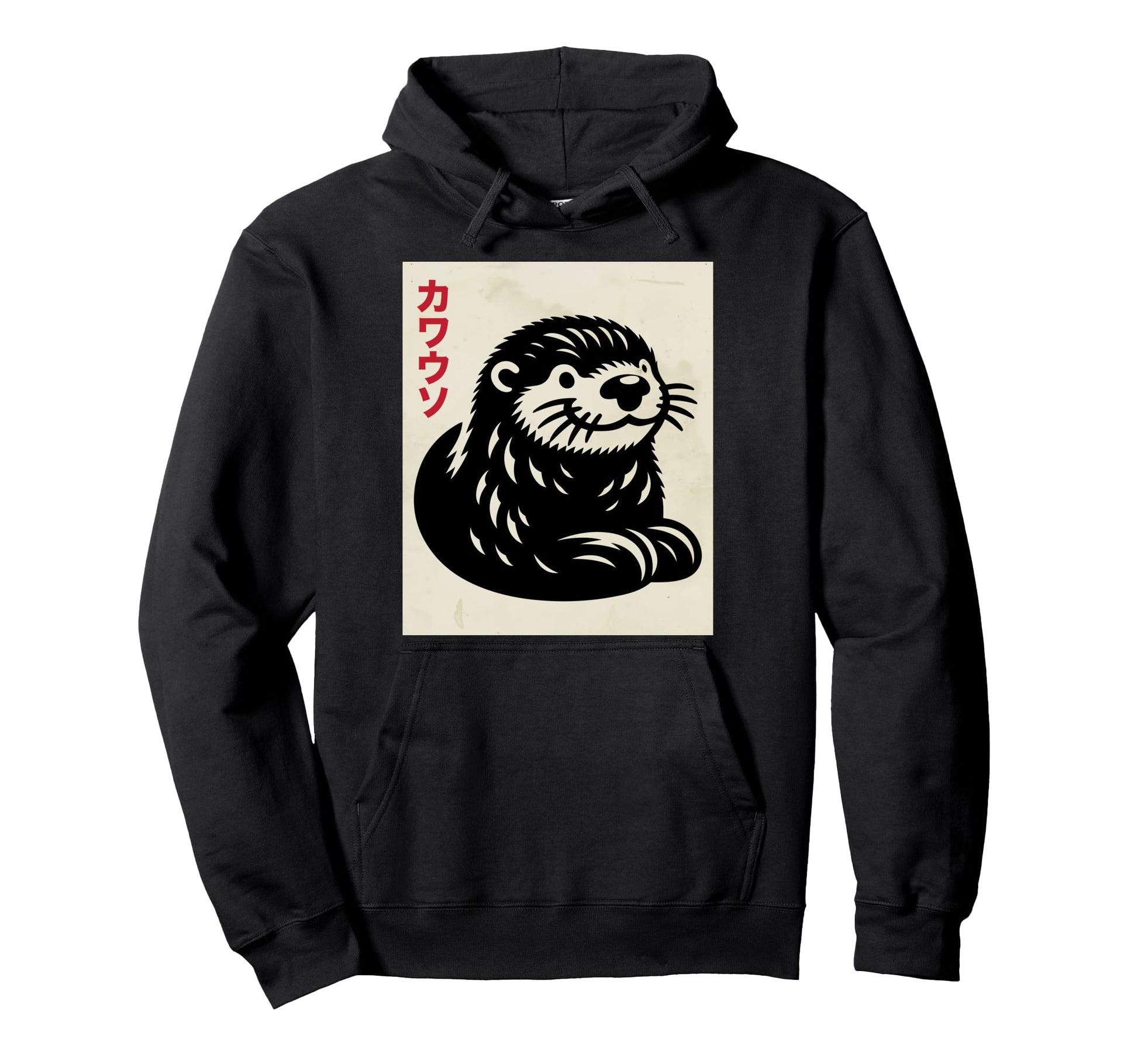 Otter Ukiyo E Art Japan Theme Pastel Hoodie - Streetwear Style for Adults - T-Shirt, Sweatshirt, Hoodie