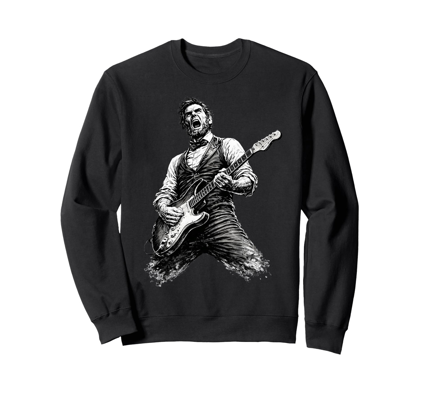 Abraham Lincoln Playing Guitar Funny Sweatshirt - Streetwear Style Unisex - T-Shirt, Sweatshirt, Hoodie