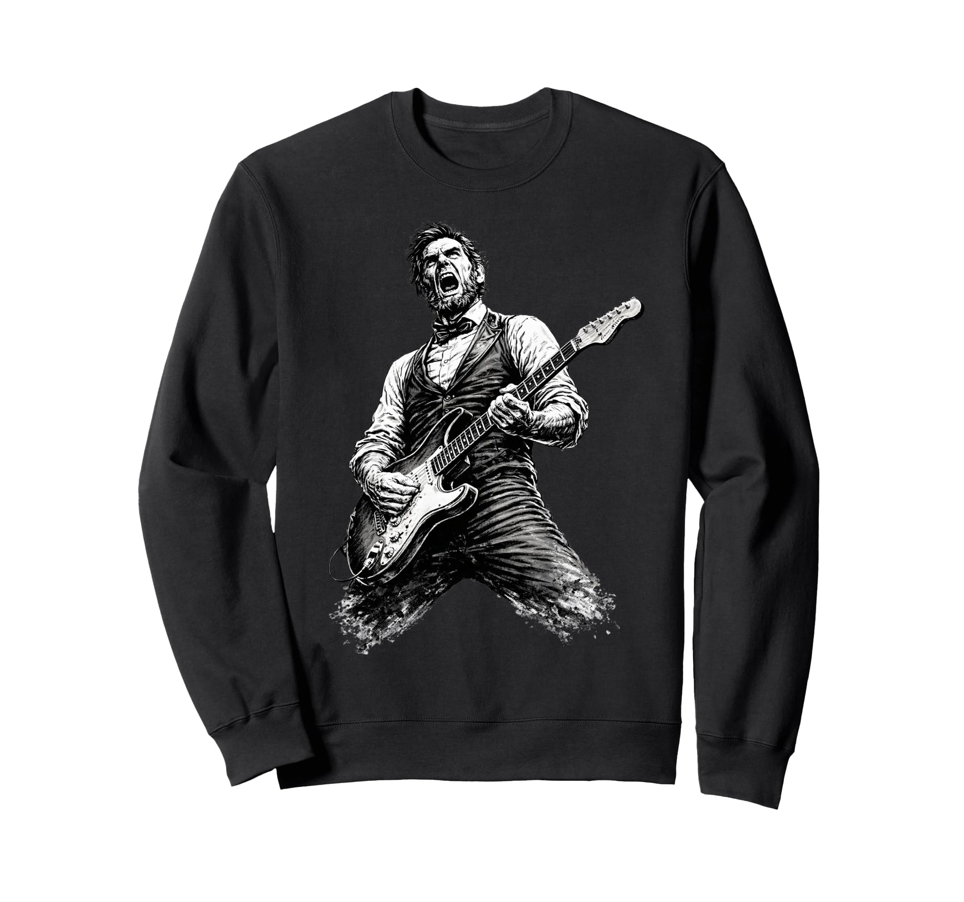 Abraham Lincoln Playing Guitar Funny Sweatshirt - Streetwear Style Unisex - T-Shirt, Sweatshirt, Hoodie