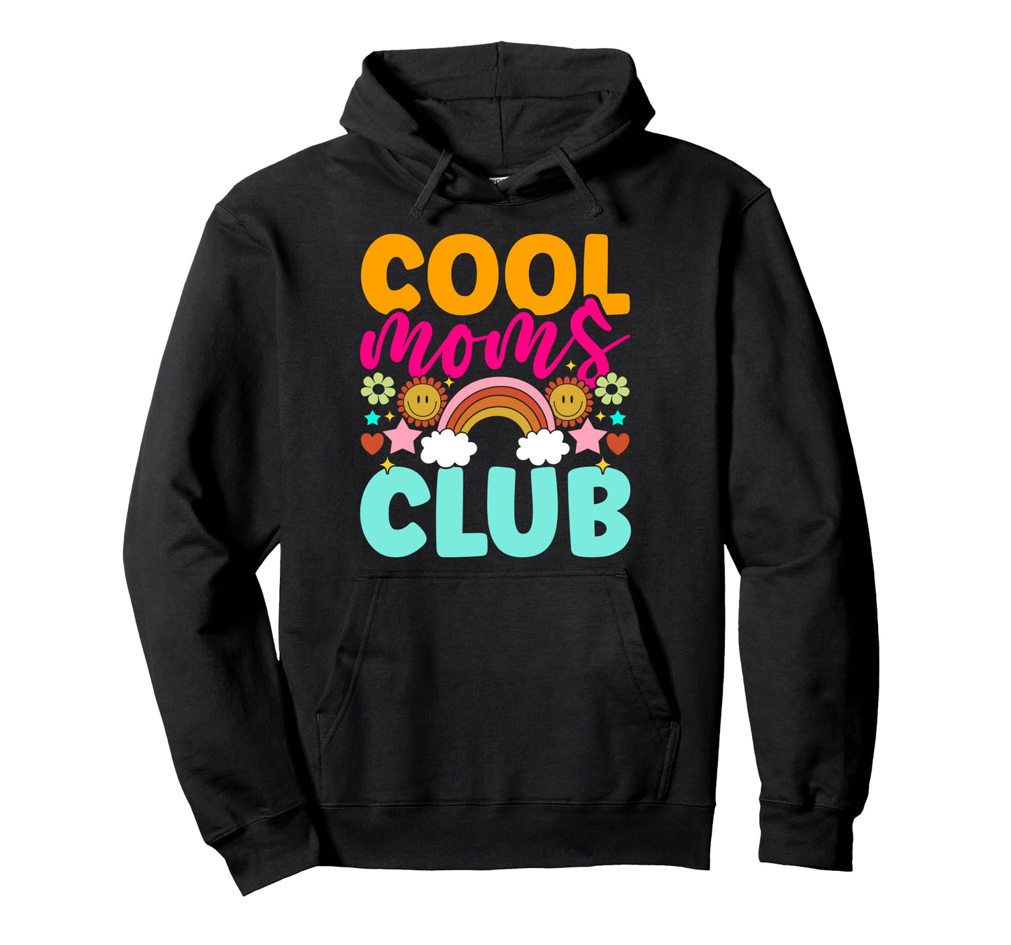 Cools Moms Club Groovy Mom 60S Rainbow Hoodie - Streetwear Style Unisex - T-Shirt, Sweatshirt, Hoodie