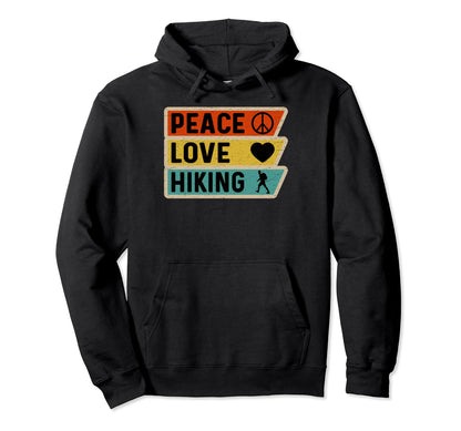 Distressed Peace Sign Love Hiking Hoodie - Minimalist Print Men Women - T-Shirt, Sweatshirt, Hoodie
