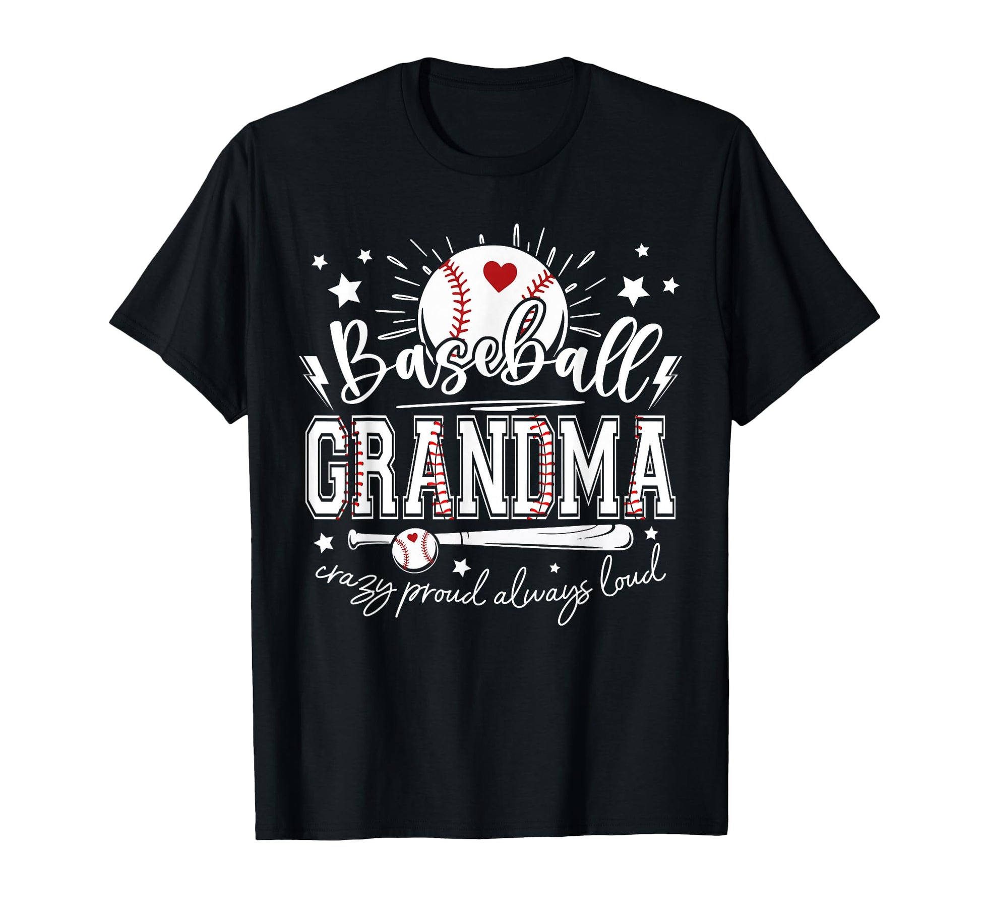 Baseball Grandma Crazy Proud T-Shirt - Casual Everyday Wear Men Women - T-Shirt, Sweatshirt, Hoodie