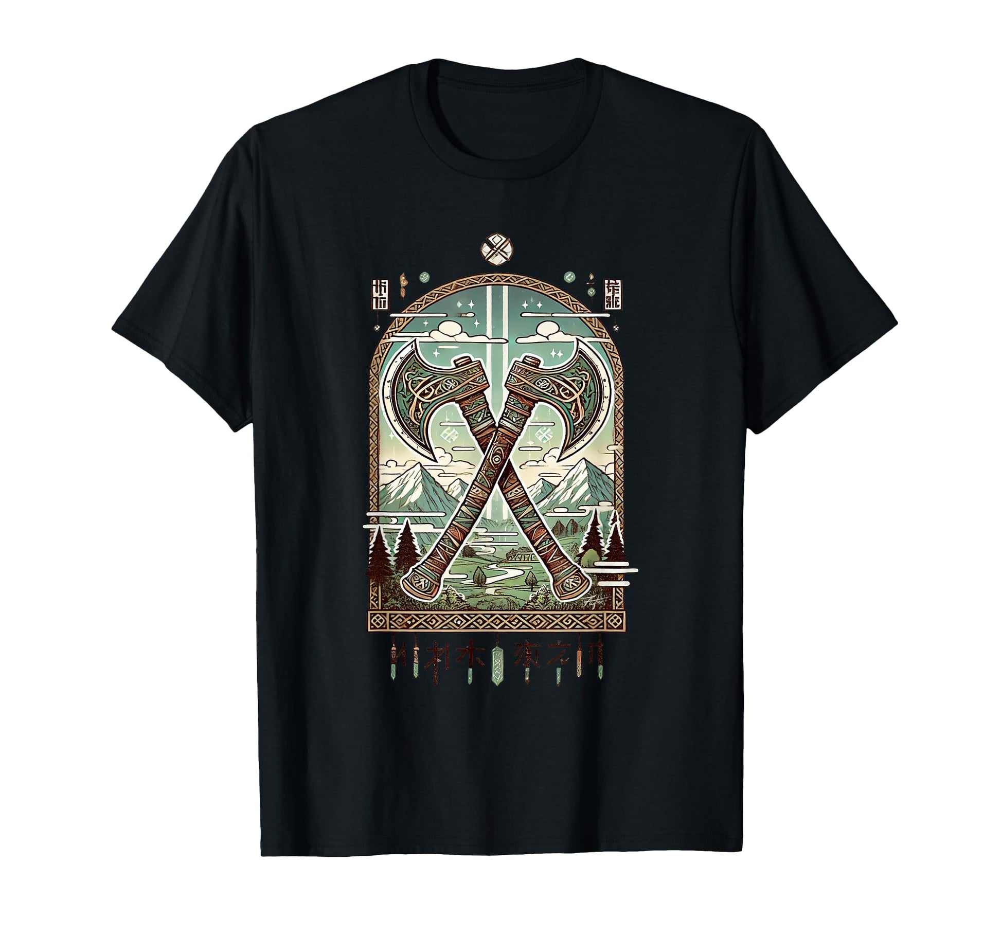 Anime Viking Axe Japanese Anime T-Shirt - Unique Graphic Men Women - T-Shirt, Sweatshirt, Hoodie