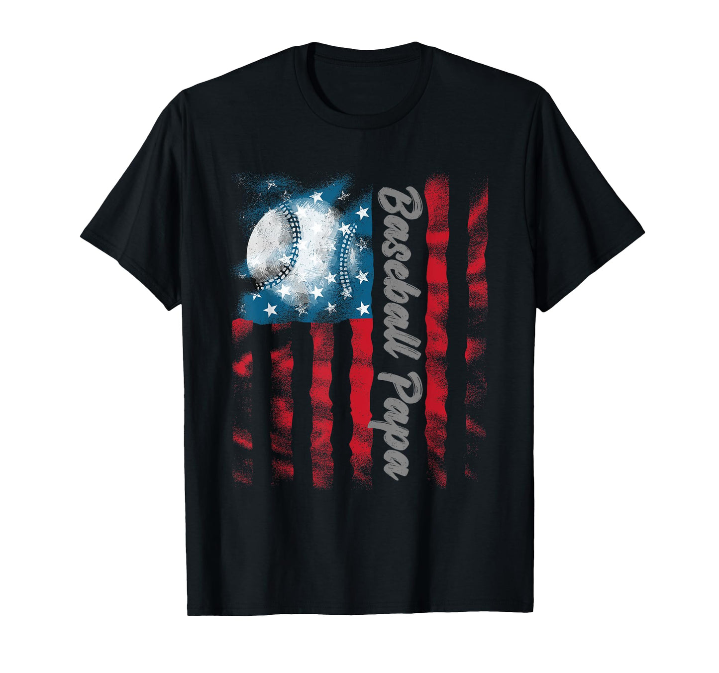 Baseball Papa American Flag T-Shirt - Fun Novelty Design for Adults - T-Shirt, Sweatshirt, Hoodie