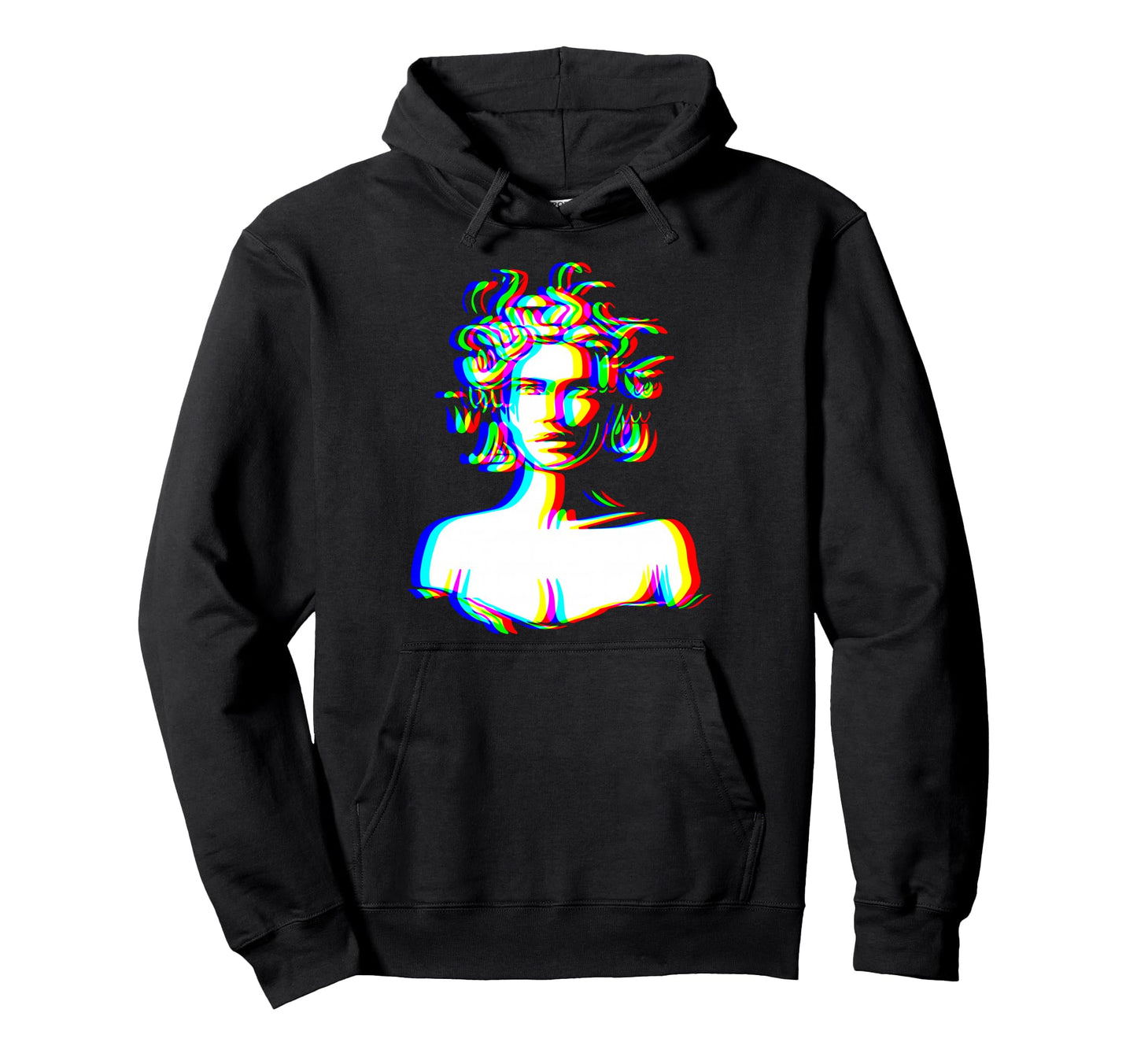 Medusa Glitch Greek Mythology Edm Music Hoodie - Aesthetic Graphic Unisex - T-Shirt, Sweatshirt, Hoodie