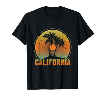 California Beach Surf Summer Palm Trees T-Shirt - Graphic Print Men Women - T-Shirt, Sweatshirt, Hoodie