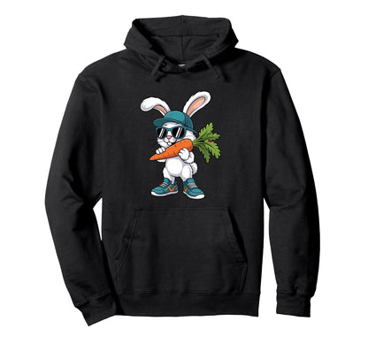 Easter Bunny Sunglasses Carrot Streetwear Hoodie - Custom Art Print Unisex - T-Shirt, Sweatshirt, Hoodie