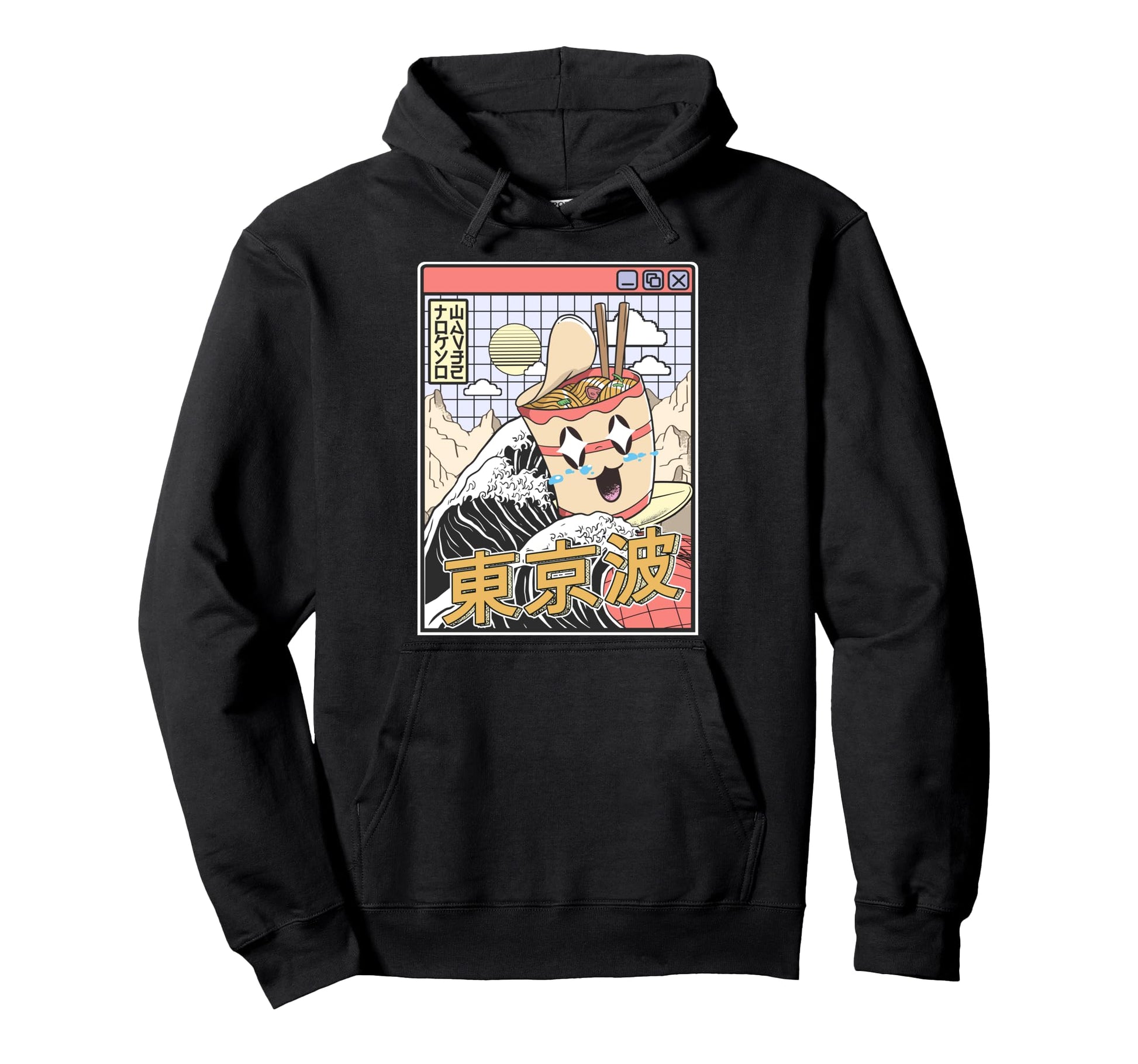 Instant Ramen Noodles Surfing Hoodie - Fun Novelty Design for Adults - T-Shirt, Sweatshirt, Hoodie