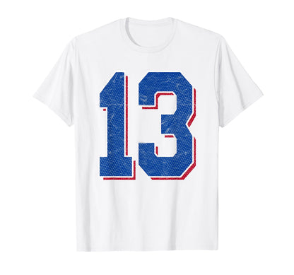 Number 13 Numbered Uniform Sports Team T-Shirt - Novelty Apparel Men Women - T-Shirt, Sweatshirt, Hoodie