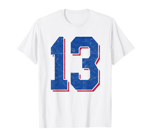 Number 13 Numbered Uniform Sports Team T-Shirt - Novelty Apparel Men Women - T-Shirt, Sweatshirt, Hoodie