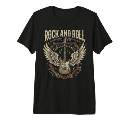 Rock And Roll Electric Guitar Heavy T-Shirt - Custom Art Print Men Women - T-Shirt, Sweatshirt, Hoodie