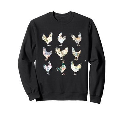Boho Chicken Farmers Chicken Sweatshirt - Minimalist Print for Adults - T-Shirt, Sweatshirt, Hoodie