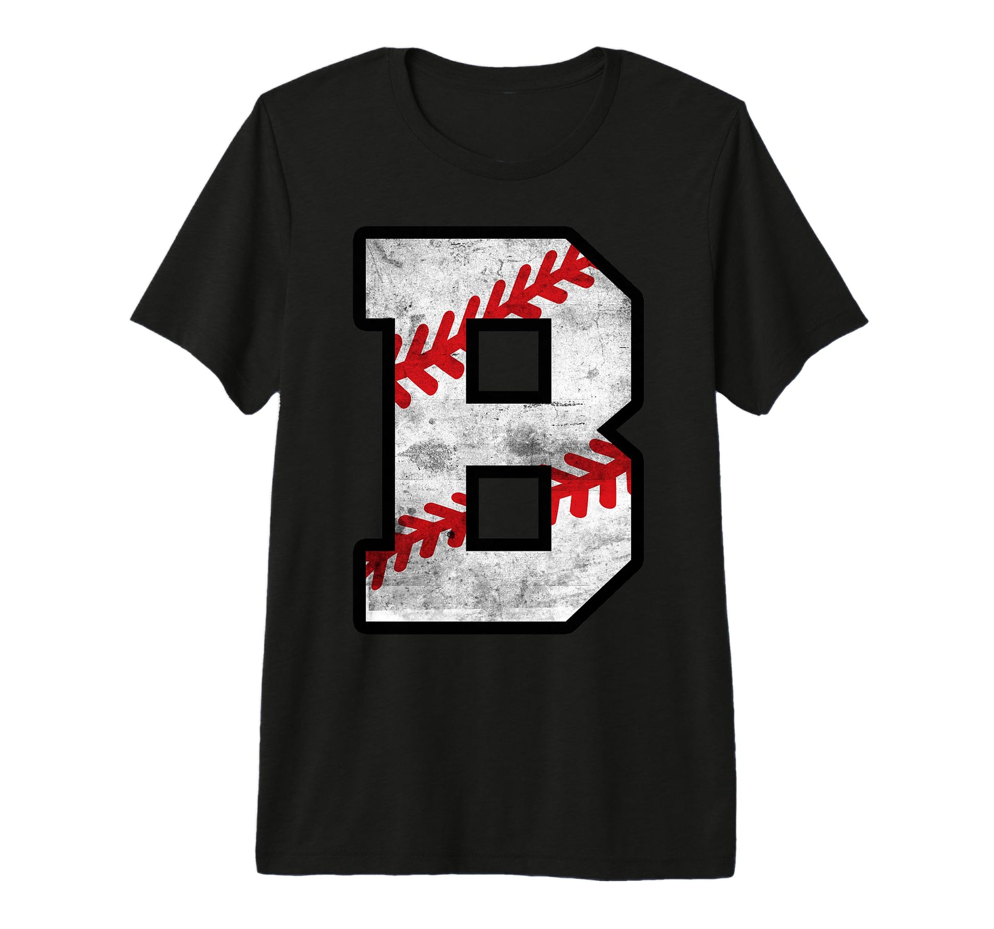 Distressed Baseball Letter B Tri Blend T-Shirt - Trendy Graphic Men Women - T-Shirt, Sweatshirt, Hoodie