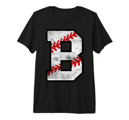 Distressed Baseball Letter B Tri Blend T-Shirt - Trendy Graphic Men Women - T-Shirt, Sweatshirt, Hoodie