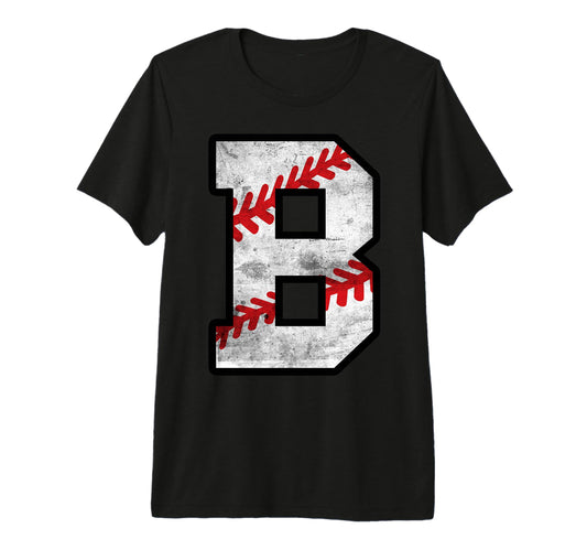 Distressed Baseball Letter B Tri Blend T-Shirt - Trendy Graphic Men Women - T-Shirt, Sweatshirt, Hoodie