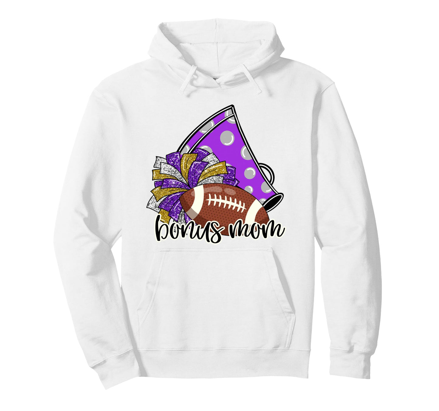 Cheerleader Bonus Mom Game Day Hoodie - Casual Everyday Wear Men Women - T-Shirt, Sweatshirt, Hoodie