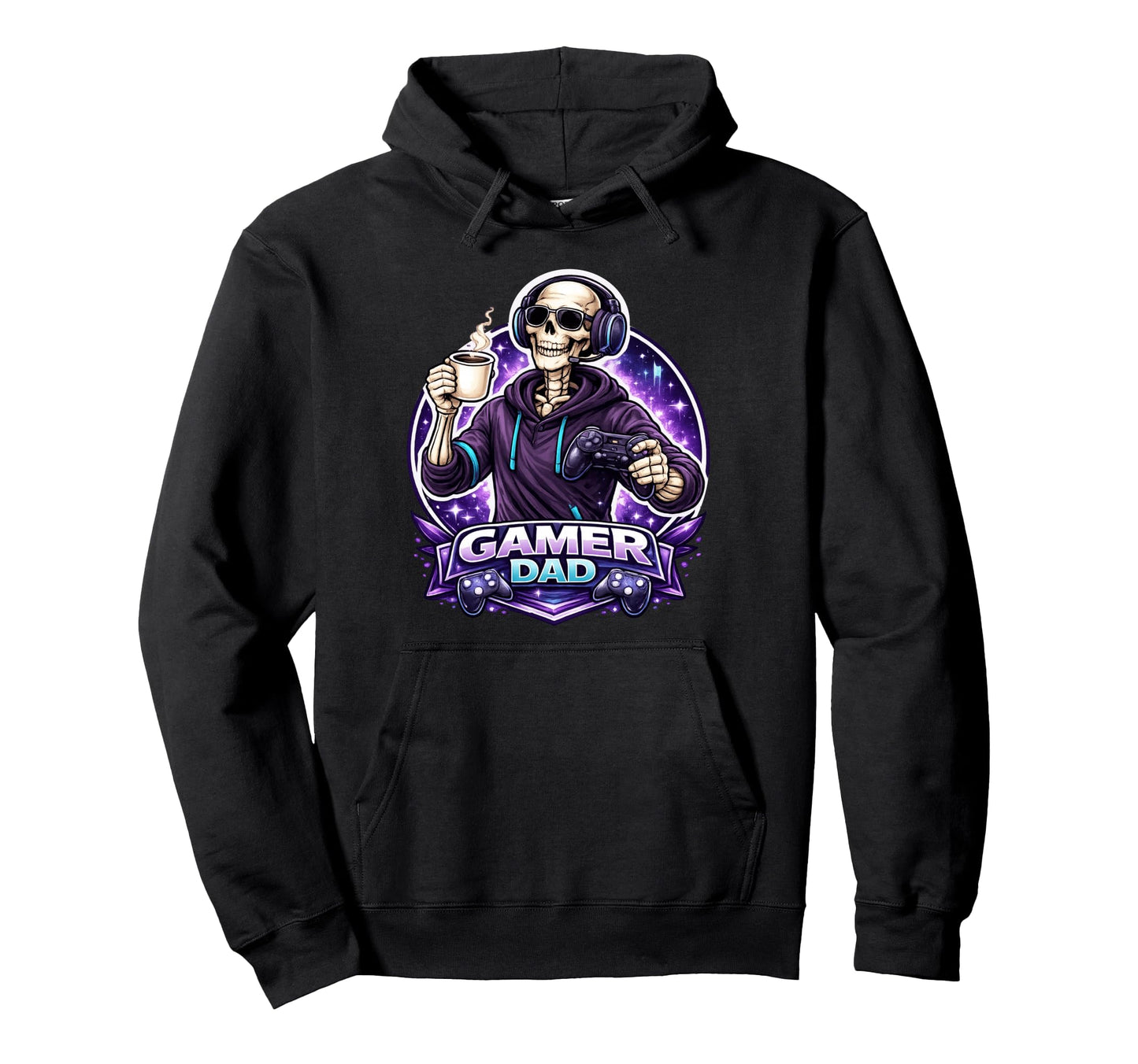 Gamer Dad Funny Gaming Coffee Lover Hoodie - Novelty Apparel Men Women - T-Shirt, Sweatshirt, Hoodie