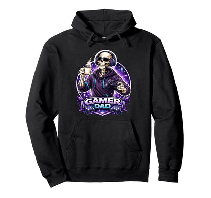 Gamer Dad Funny Gaming Coffee Lover Hoodie - Novelty Apparel Men Women - T-Shirt, Sweatshirt, Hoodie