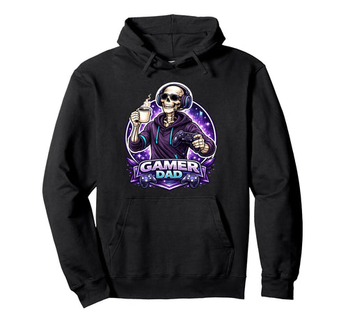 Gamer Dad Funny Gaming Coffee Lover Hoodie - Novelty Apparel Men Women - T-Shirt, Sweatshirt, Hoodie