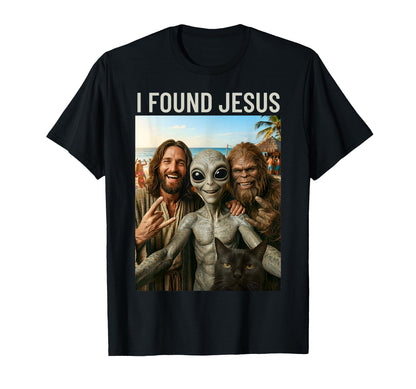 Funny Bigfoot Alien Jesus Rock Hand T-Shirt - Fun Novelty Design Unisex - T-Shirt, Sweatshirt, Hoodie