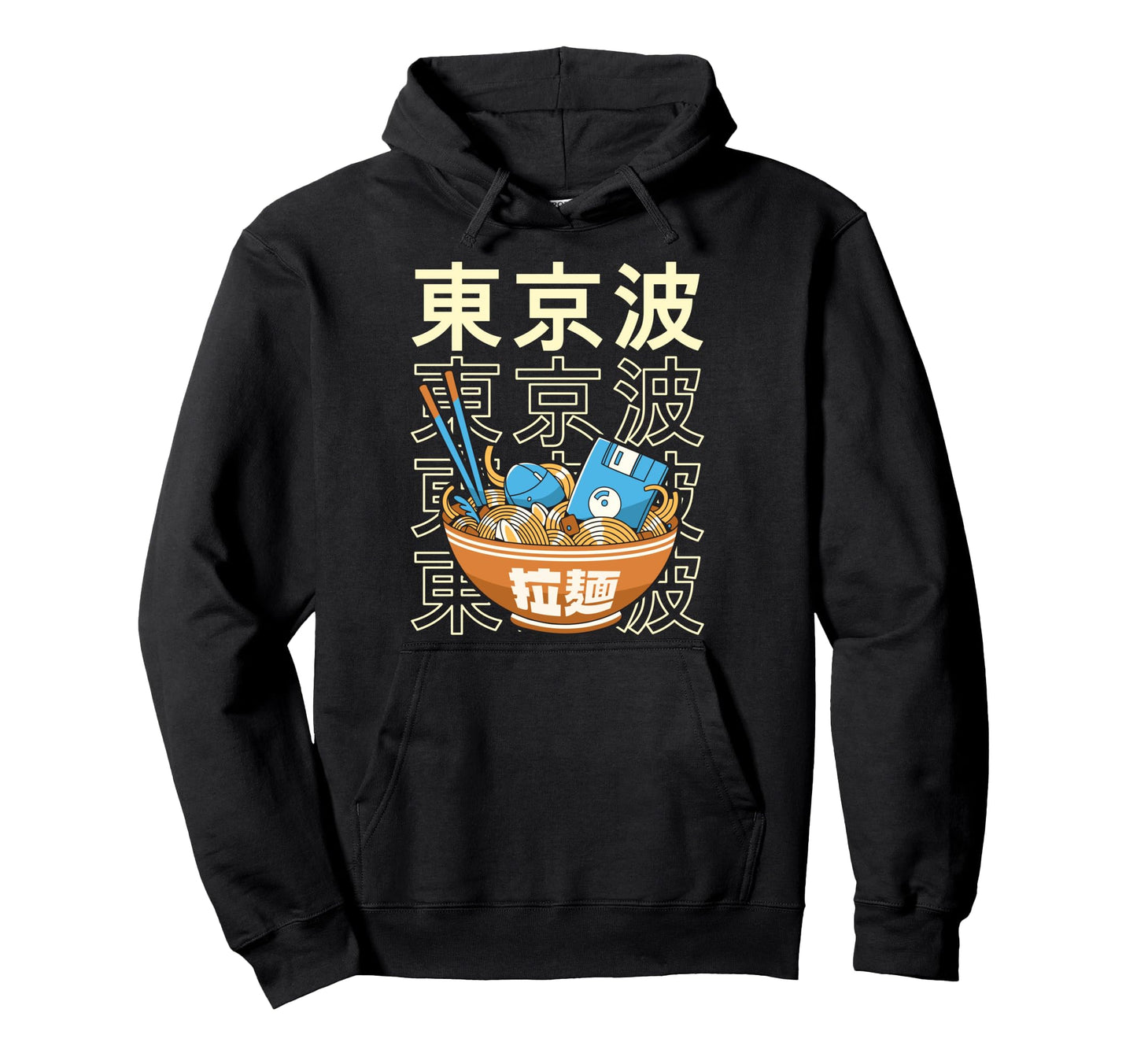 Digital Ramen Bowl Kawaii Hoodie - Casual Everyday Wear for Adults - T-Shirt, Sweatshirt, Hoodie