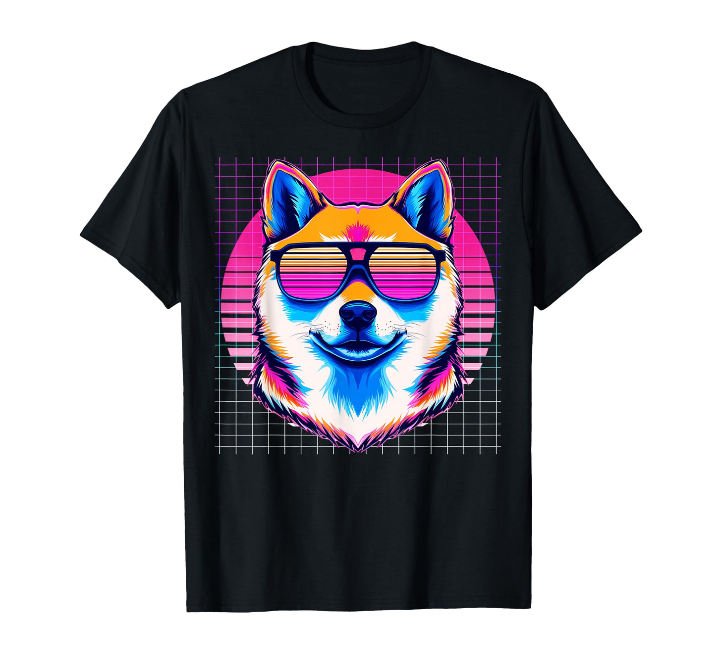 Akita Sunglasses Dog Vaporwave Aesthetic T-Shirt - Unique Graphic Unisex - T-Shirt, Sweatshirt, Hoodie