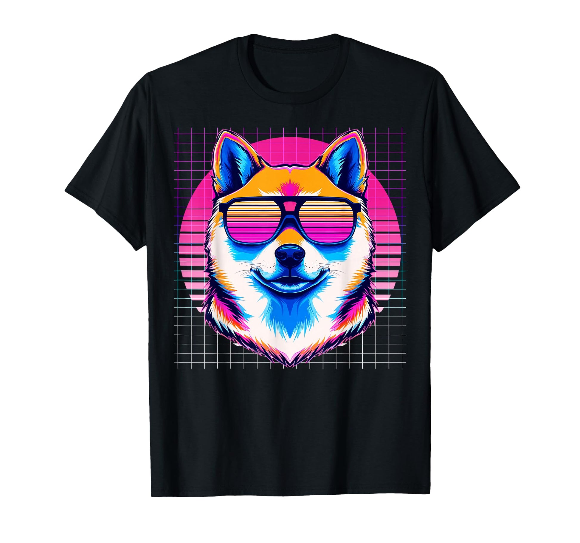 Akita Sunglasses Dog Vaporwave Aesthetic T-Shirt - Unique Graphic Unisex - T-Shirt, Sweatshirt, Hoodie