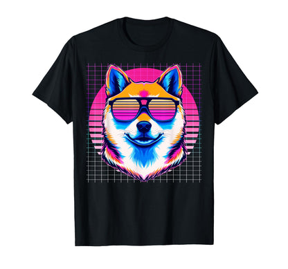 Akita Sunglasses Dog Vaporwave Aesthetic T-Shirt - Unique Graphic Unisex - T-Shirt, Sweatshirt, Hoodie