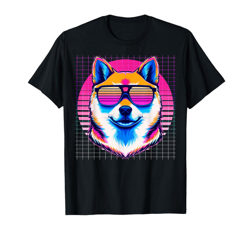 Akita Sunglasses Dog Vaporwave Aesthetic T-Shirt - Unique Graphic Unisex - T-Shirt, Sweatshirt, Hoodie