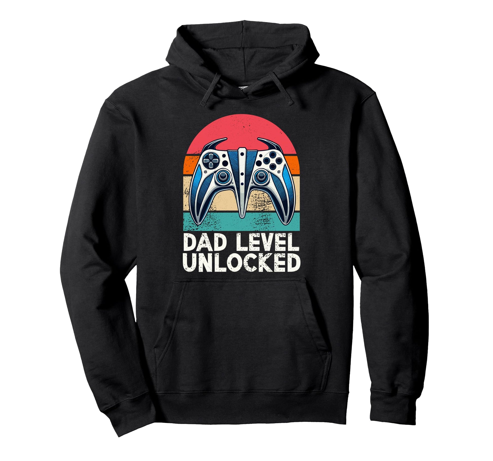 Dad Level Unlocked Controller Papa Hoodie - Novelty Apparel Men Women - T-Shirt, Sweatshirt, Hoodie