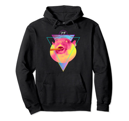 Pufferfish Eating Carrot Meme Blowfish Hoodie - Minimalist Print Men Women - T-Shirt, Sweatshirt, Hoodie