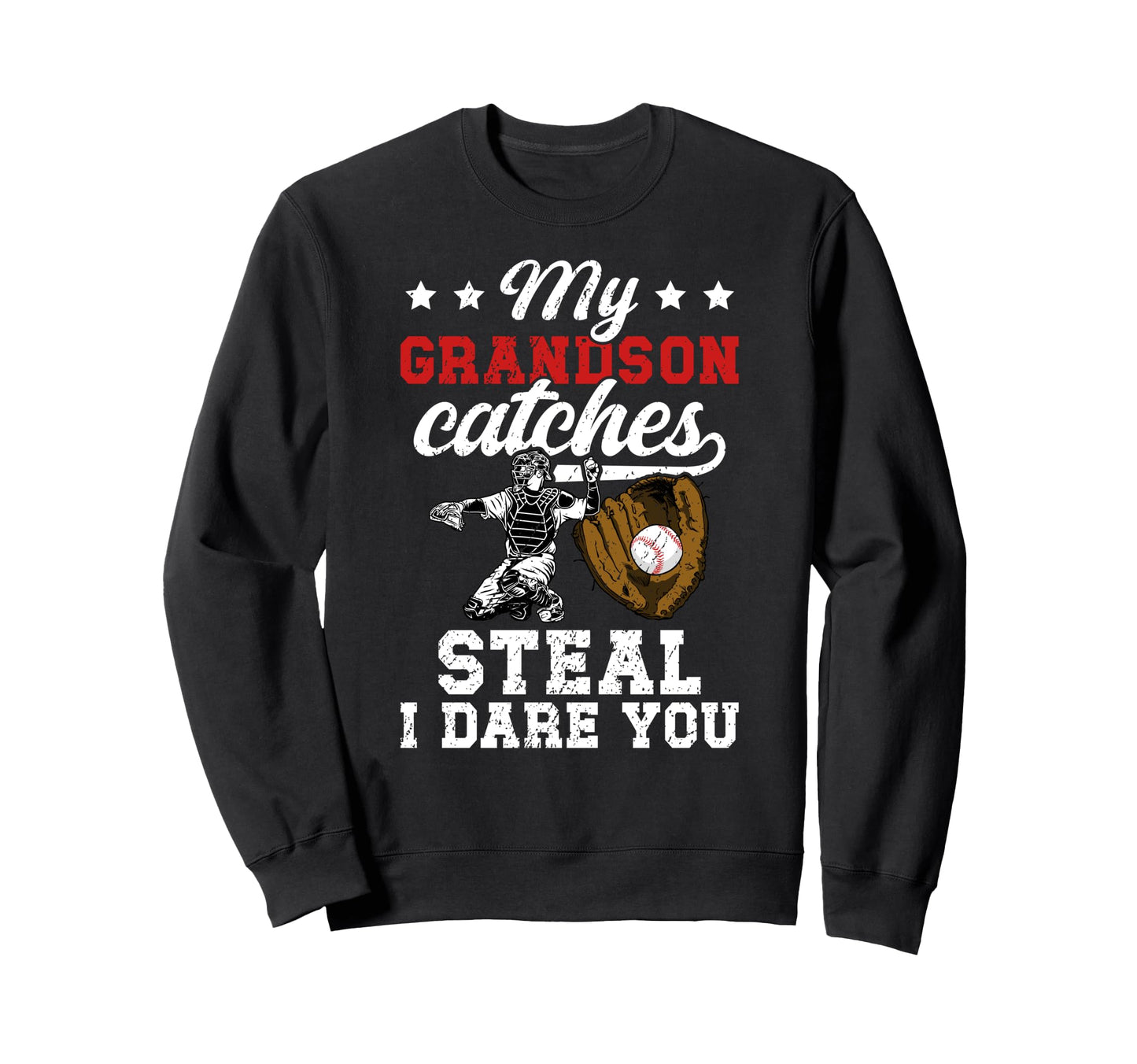 Funny Baseball Catcher Grandma Sweatshirt - Unique Graphic Men Women - T-Shirt, Sweatshirt, Hoodie