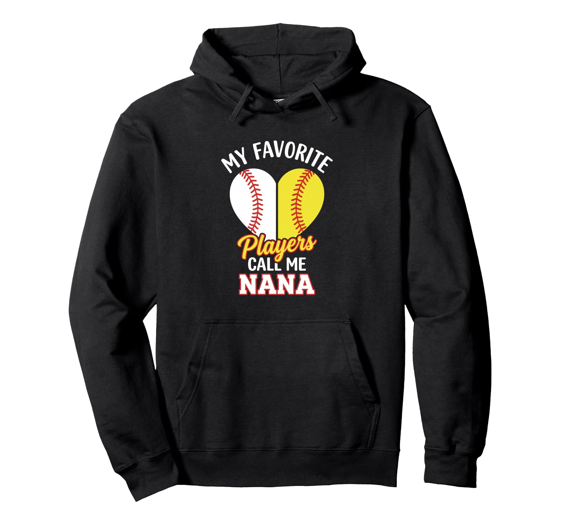 Nana Softball Baseball Hoodie - Fun Novelty Design for Adults - T-Shirt, Sweatshirt, Hoodie