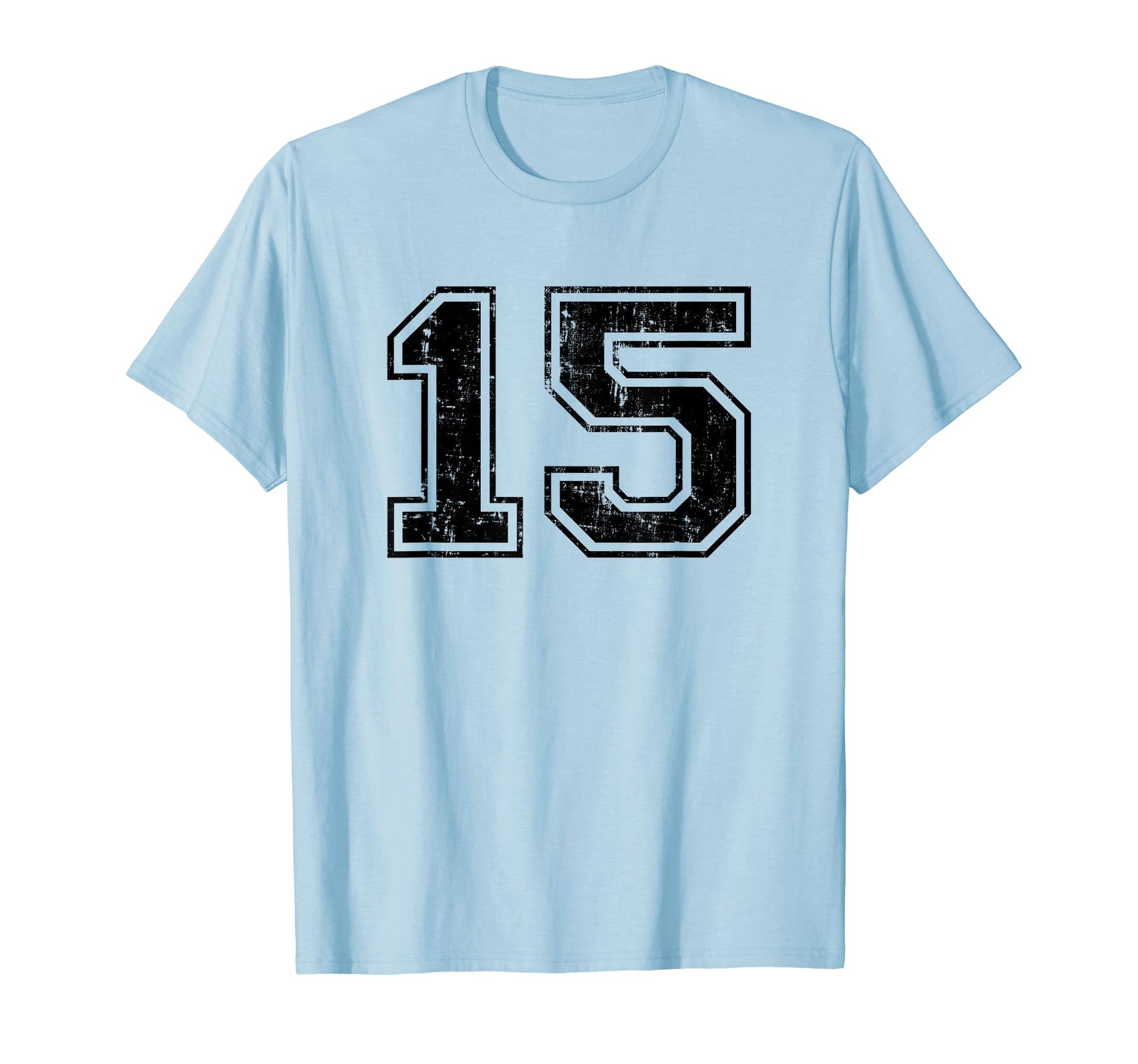 Number 15 Varsity Distressed Sport Team T-Shirt - Graphic Print for Adults - T-Shirt, Sweatshirt, Hoodie