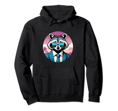 Funny Raccoon Wearing Suit Hoodie - Fun Novelty Design Men Women - T-Shirt, Sweatshirt, Hoodie