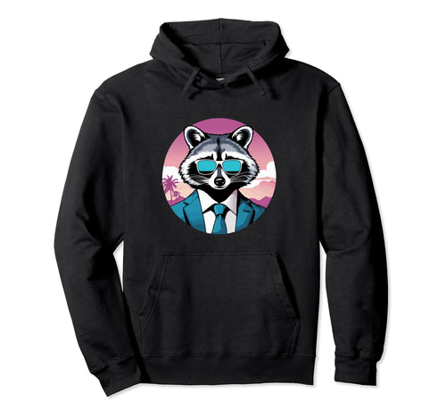 Funny Raccoon Wearing Suit Hoodie - Fun Novelty Design Men Women - T-Shirt, Sweatshirt, Hoodie