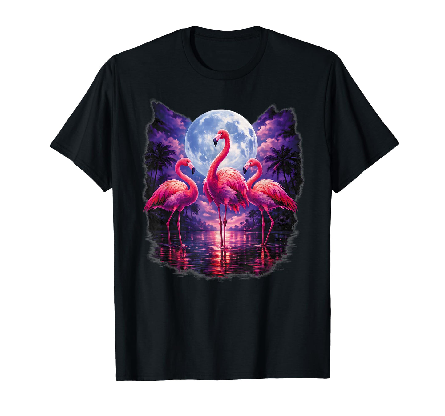Three Flamingos Moon Florida T-Shirt - Fun Novelty Design Men Women - T-Shirt, Sweatshirt, Hoodie