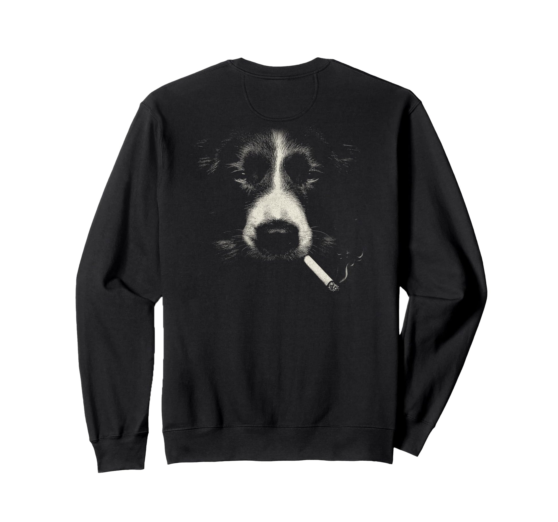 Border Collie Smoking Cigarette Sweatshirt - Casual Everyday Wear Unisex - T-Shirt, Sweatshirt, Hoodie