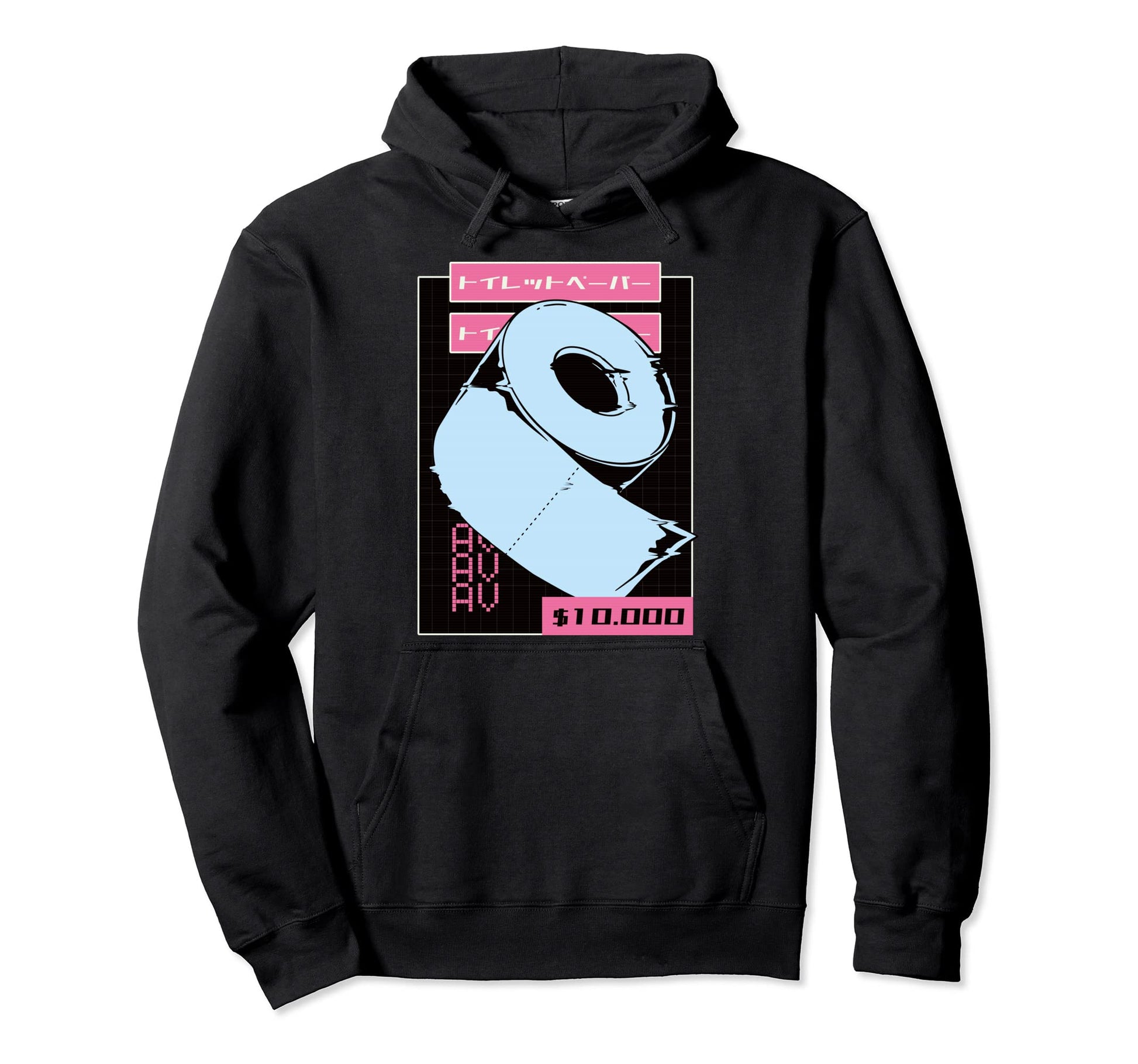 Toilet Paper Japanese Vaporwave 90S Hoodie - Novelty Apparel for Adults - T-Shirt, Sweatshirt, Hoodie