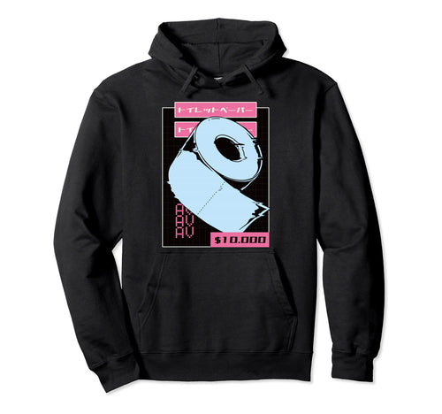 Toilet Paper Japanese Vaporwave 90S Hoodie - Novelty Apparel for Adults - T-Shirt, Sweatshirt, Hoodie
