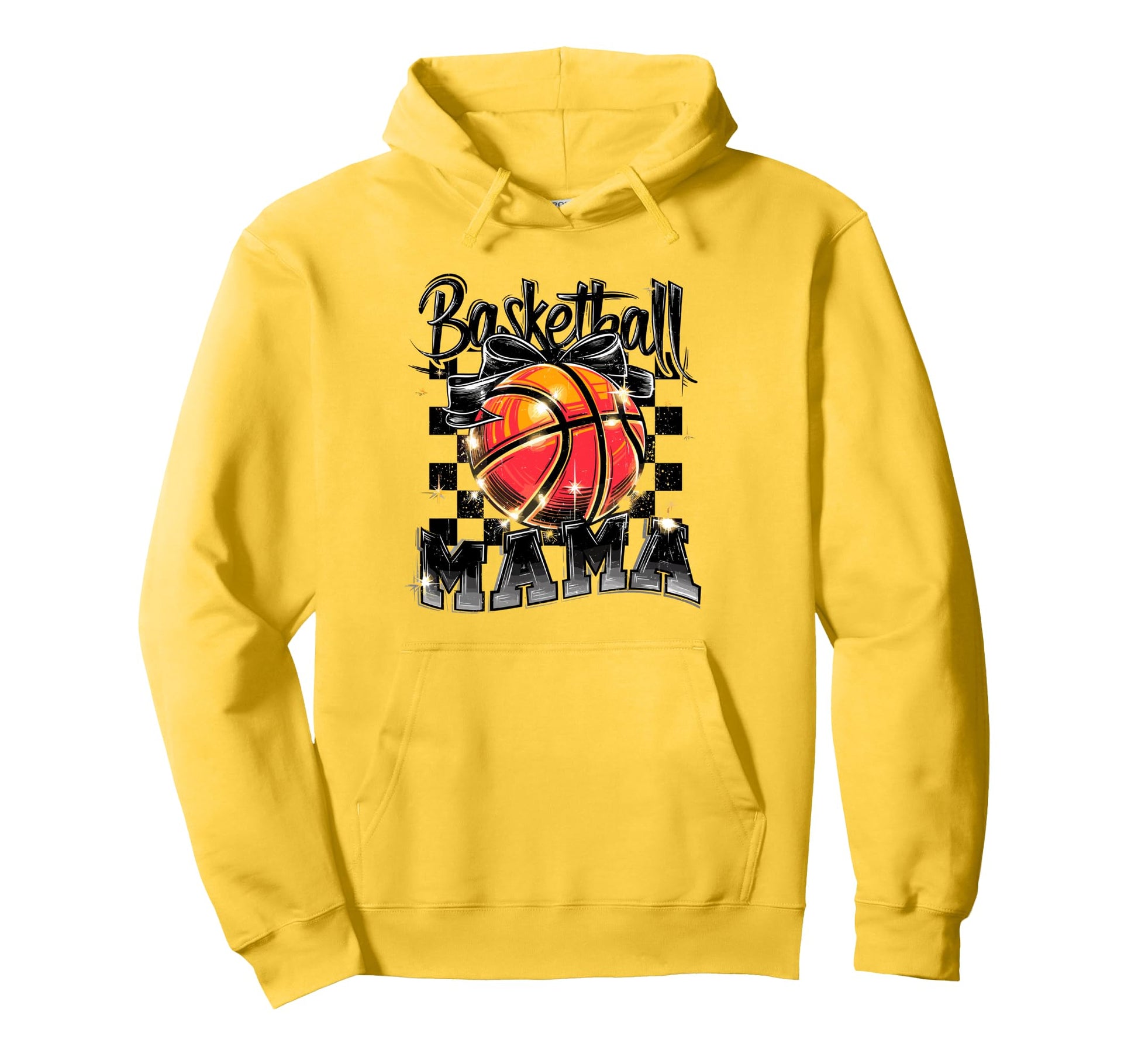 Basketball Mama Checkered Game Day Sports Hoodie - Graphic Print Unisex - T-Shirt, Sweatshirt, Hoodie