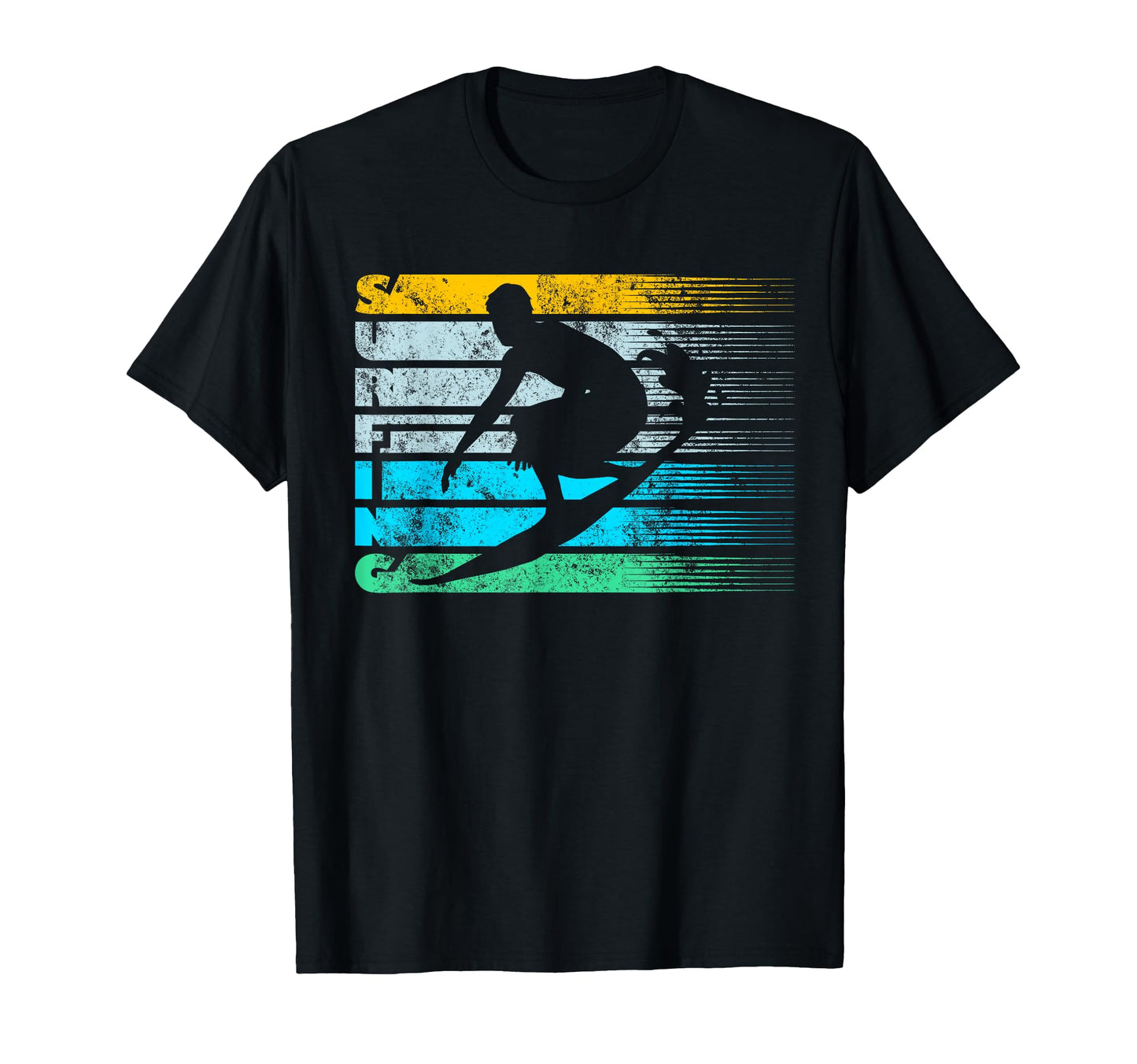 Surfing Silhouette Distressed T-Shirt - Streetwear Style Men Women - T-Shirt, Sweatshirt, Hoodie