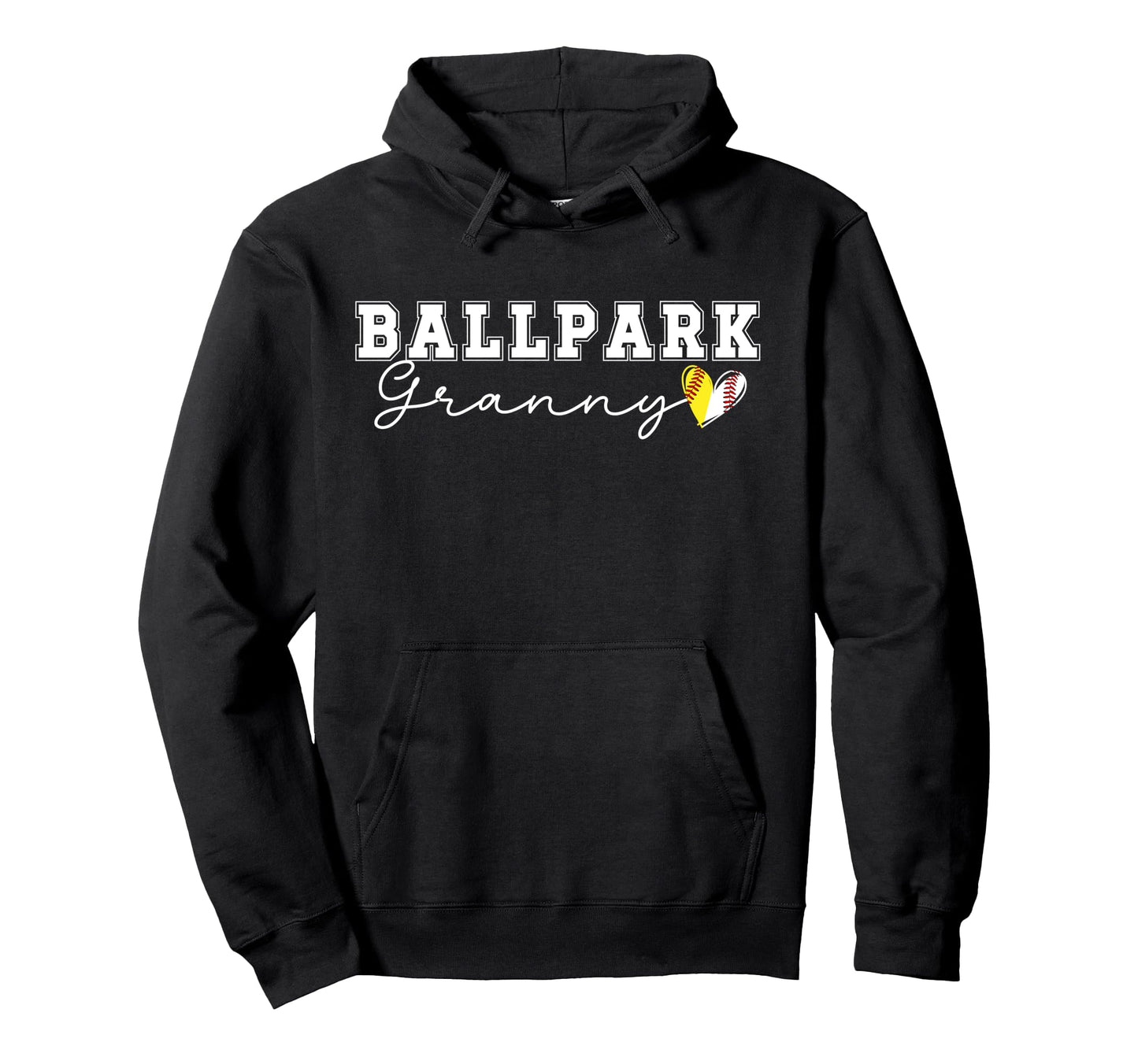 Ballpark Granny Grandma Softball Hoodie - Casual Everyday Wear for Adults - T-Shirt, Sweatshirt, Hoodie