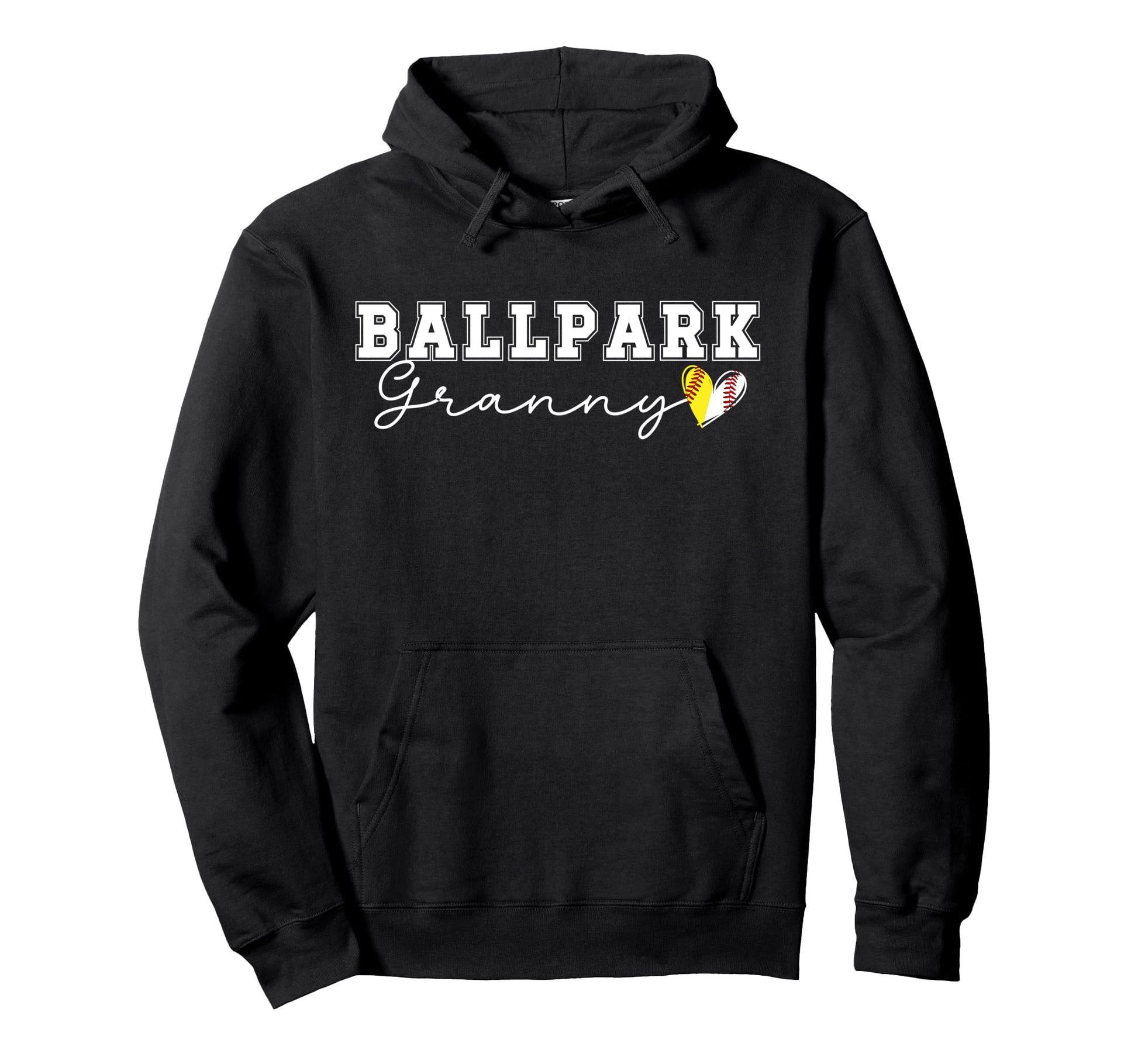 Ballpark Granny Grandma Softball Hoodie - Casual Everyday Wear for Adults - T-Shirt, Sweatshirt, Hoodie