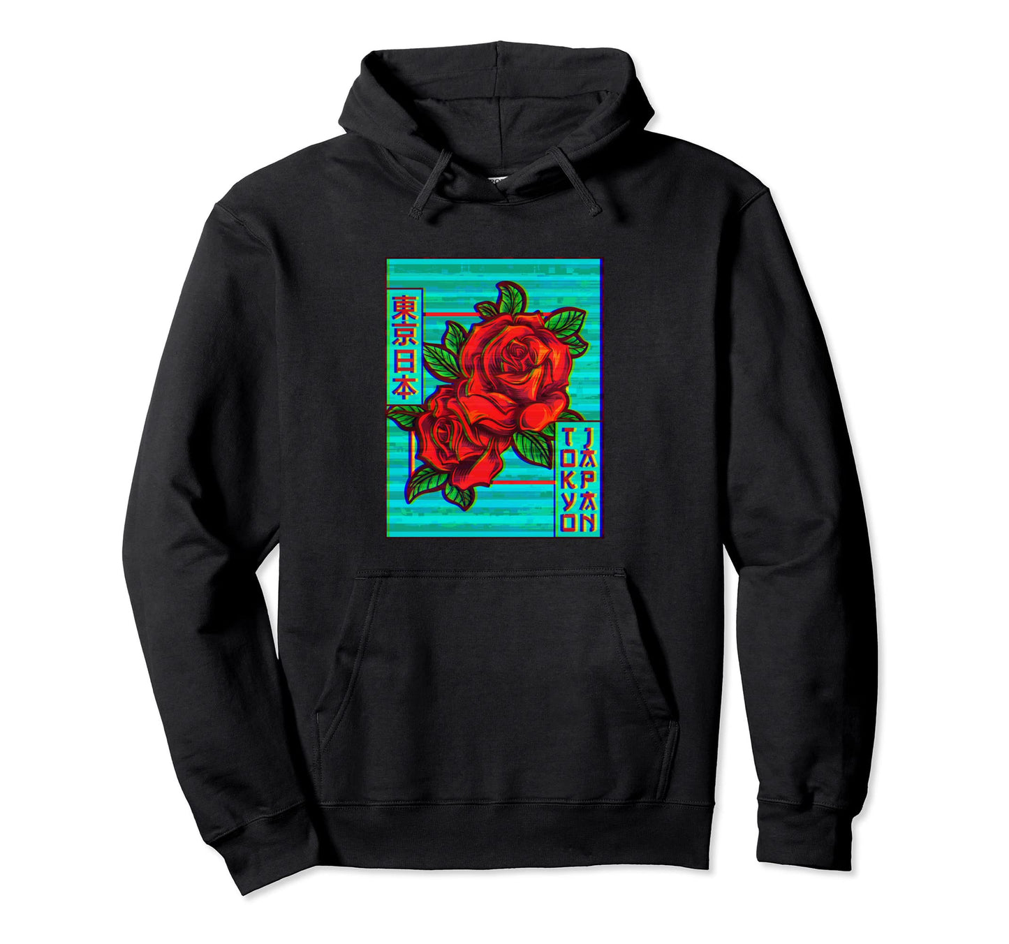 Roses Tokyo Japan Vaporwave Aesthetic Hoodie - Trendy Graphic for Adults - T-Shirt, Sweatshirt, Hoodie
