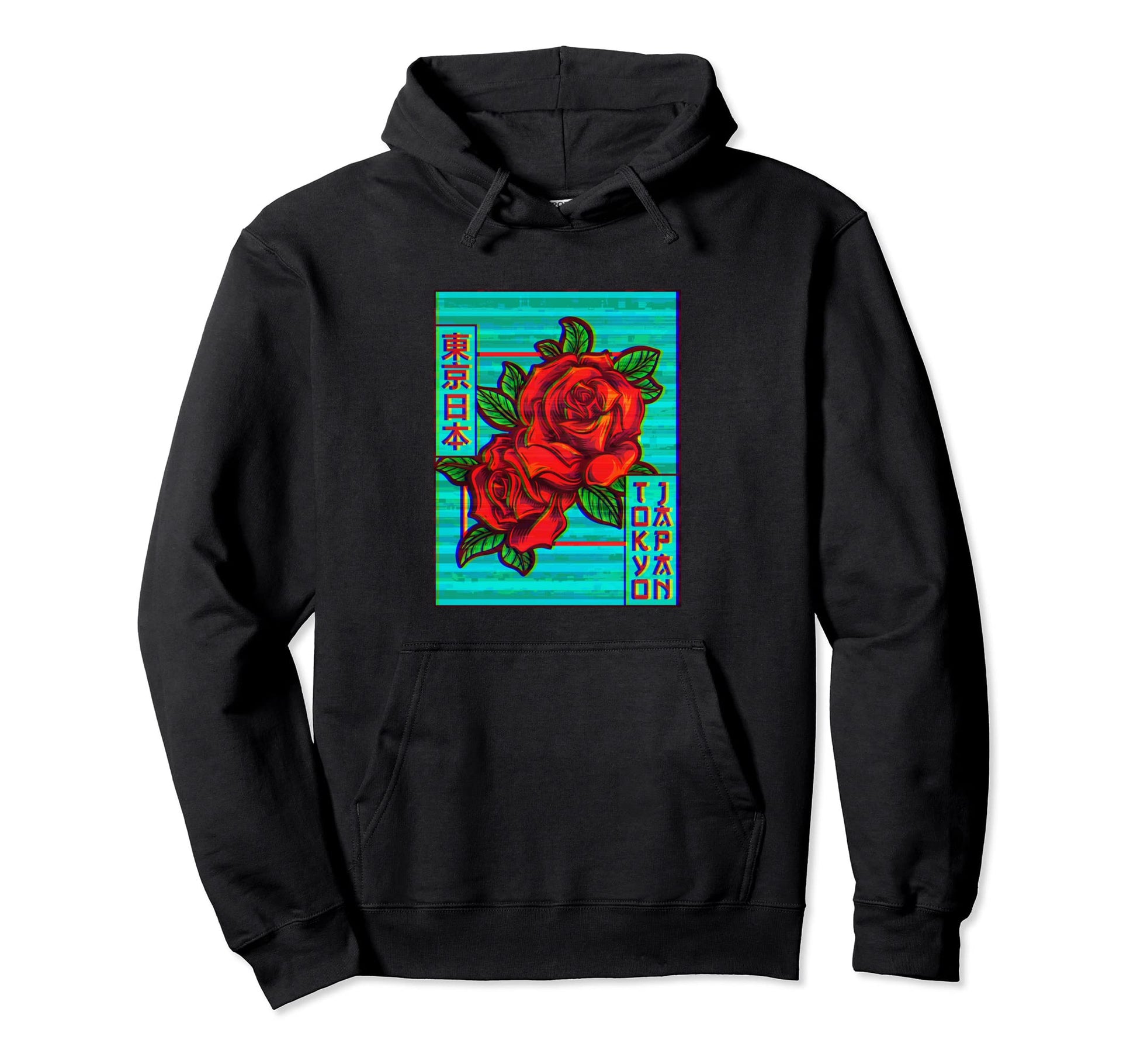 Roses Tokyo Japan Vaporwave Aesthetic Hoodie - Trendy Graphic for Adults - T-Shirt, Sweatshirt, Hoodie