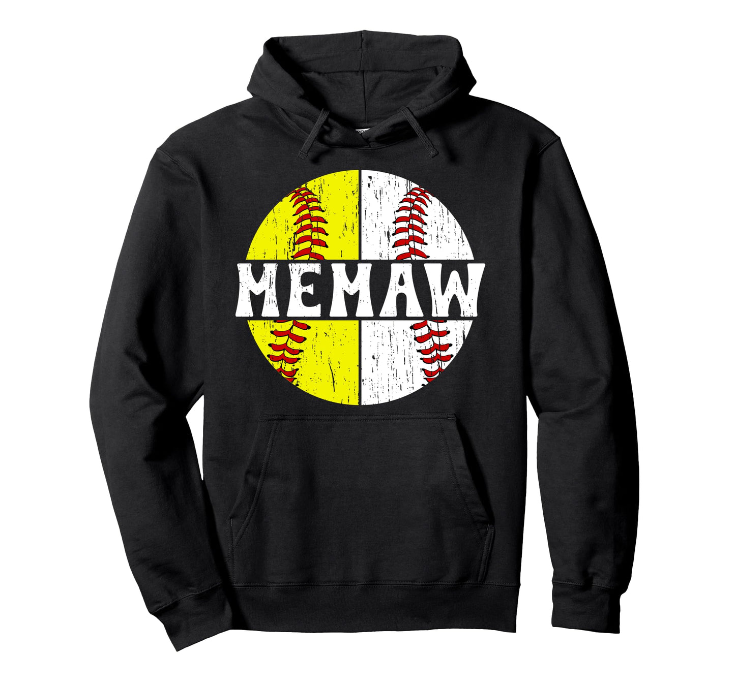 Softball Baseball Memaw Baseball Softball Hoodie - Custom Art Print Unisex - T-Shirt, Sweatshirt, Hoodie