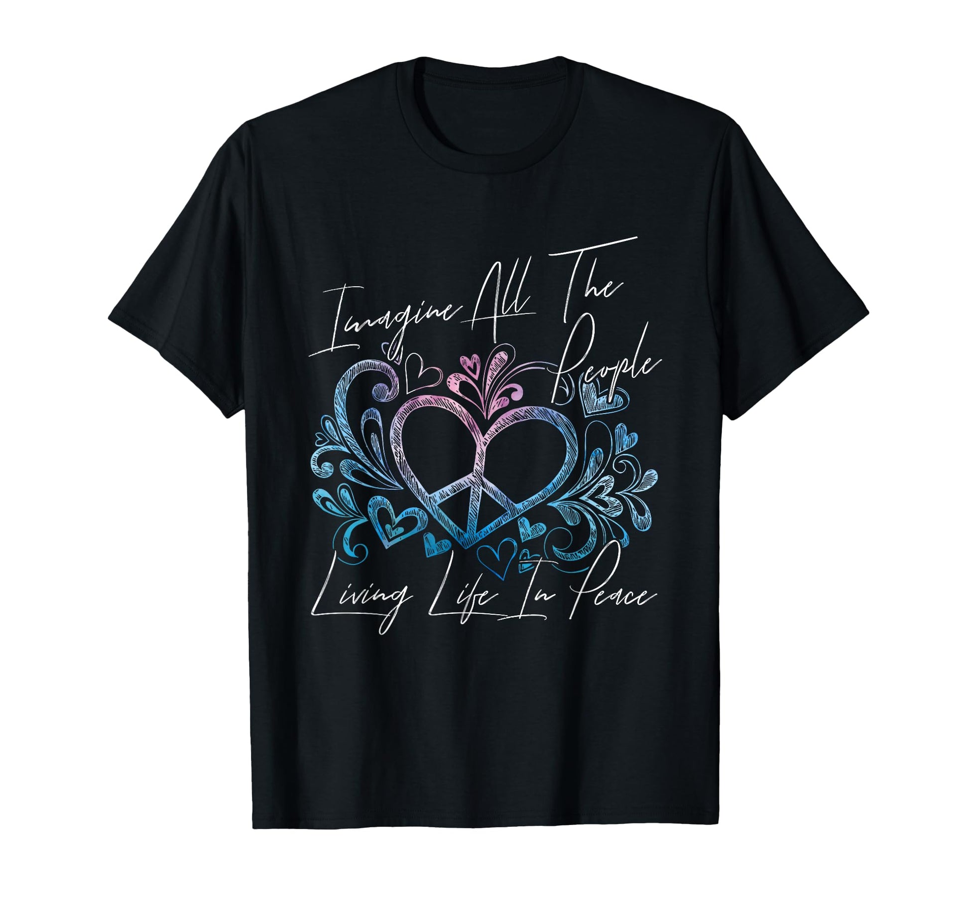 Imagine Hippie People Living Life Peace T-Shirt - Streetwear Style Unisex - T-Shirt, Sweatshirt, Hoodie