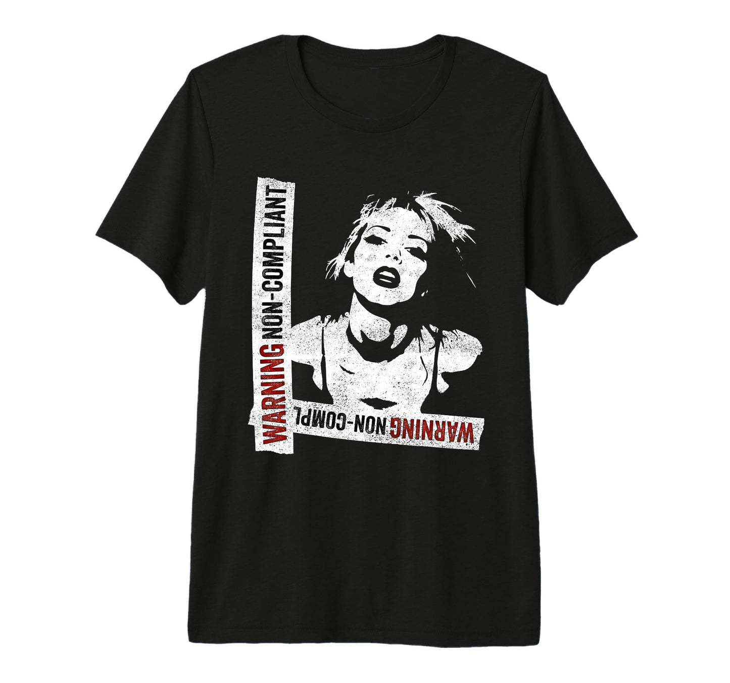 Punk 90S Grunge Stencil Distressed Tri T-Shirt - Graphic Print for Adults - T-Shirt, Sweatshirt, Hoodie