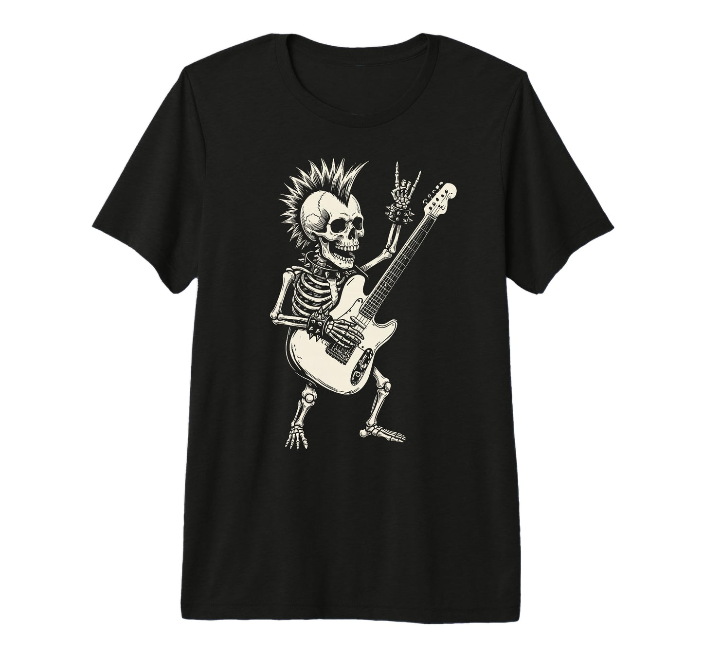 Funny Skeleton Playing Guitar Rock T-Shirt - Aesthetic Graphic Men Women - T-Shirt, Sweatshirt, Hoodie